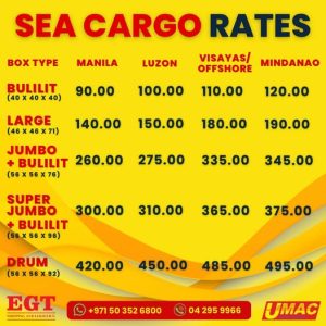 SEA CARGO RATES